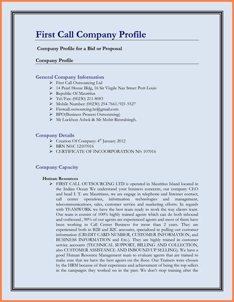 Download and personalize in word. 5+ best company profiles samples | Company Letterhead