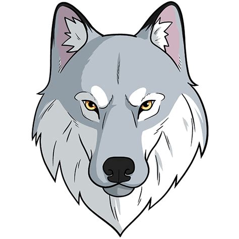 How To Draw A Wolf Face And Head Really Easy Drawing Tutorial