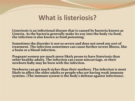 Ppt Listeriosis Causes Symptoms Daignosis Prevention And