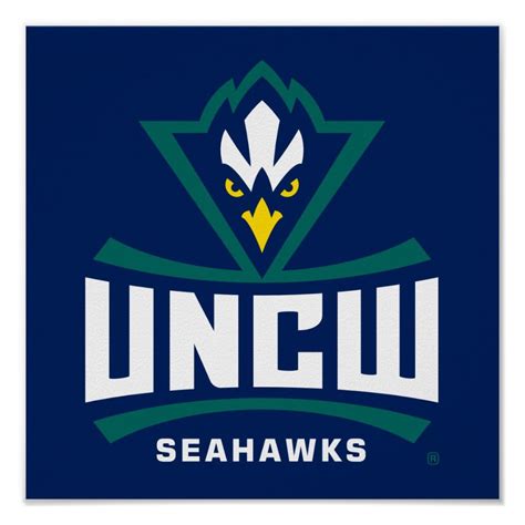 Uncw Seahawks Poster In 2021 Sports Team Logos