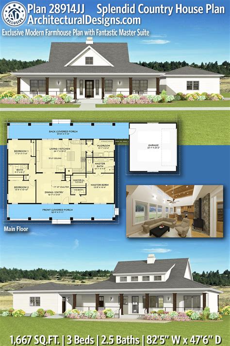 Splendid Country Farmhouse Home Plan 28914jj Architectural Designs