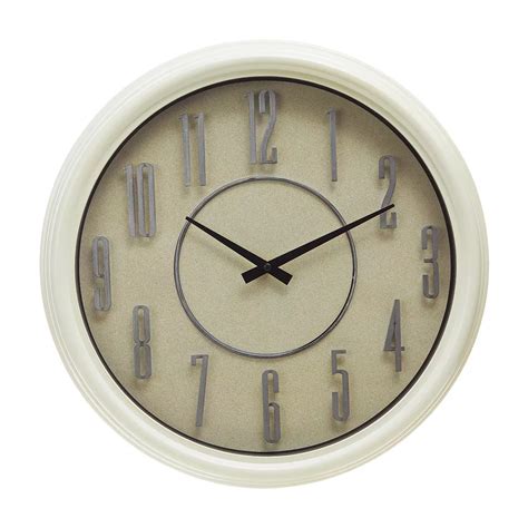 Kiera Grace Decorative Wall Clock 18 Inch Light Cream With Sandy