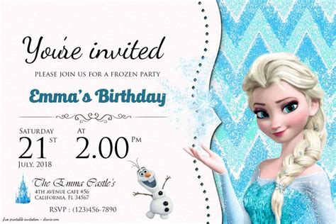Design Birthday Card Free Printable Frozen