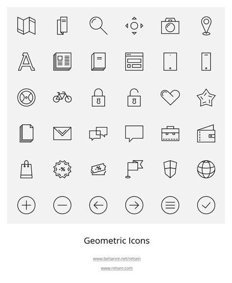 Geometric Icons Set Psd Geometric Icon Icon Design