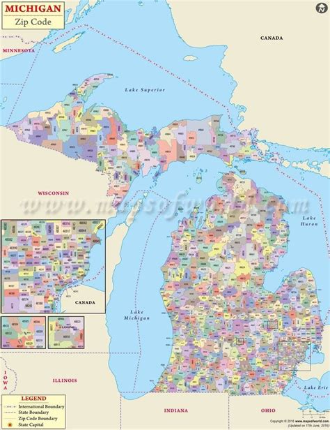 Michigan Zip Code Map By County