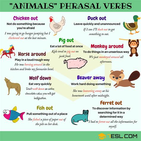 Maybe you would like to learn more about one of these? ANIMAL PHRASAL VERBS - 7 E S L