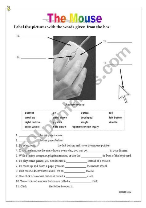 Computer The Mouse Esl Worksheet By Chat Computer Basics Computer