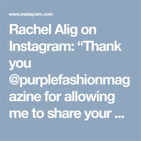 Rachel Alig On Instagram “thank You Purplefashionmagazine For Allowing Me To Share Your Cover