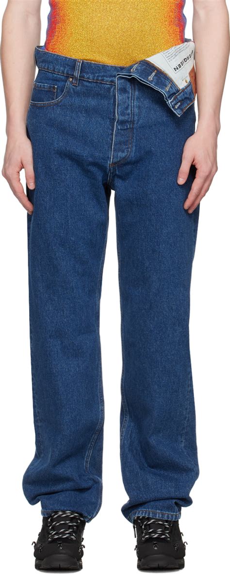 Yproject Blue Classic Asymmetric Jeans Yproject