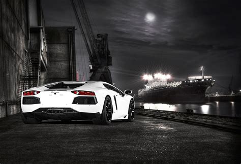 White Lamborghini Aventador Rear 5k Wallpaperhd Cars Wallpapers4k