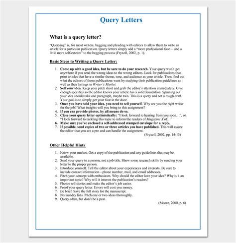 If you want to send a query or a pitch to a parent/lifestyle magazine, our sample query letter is here to help you out. Query Letter Template - 7+ Formats, Samples & Examples