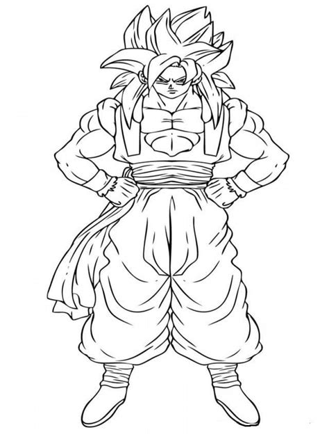 Gogeta With Ssj4 Coloring Page Anime Coloring Pages