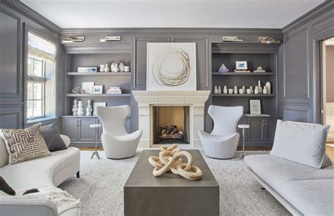 Luxurious Grey Living Room Walls Of Cream Couch White Trim By Rowena In