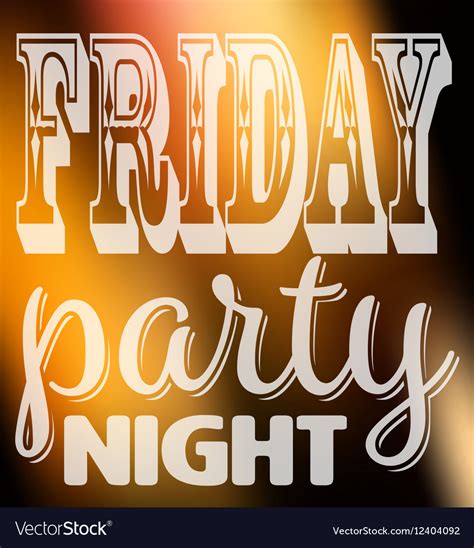 Friday Party Night Quote Square Card With Label Vector Image