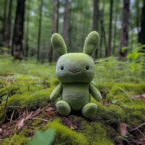 Premium Ai Image There Is A Stuffed Animal Sitting On A Moss Covered