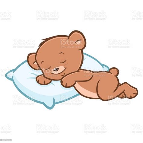 Cartoon Teddy Bear Sleeping Stock Vector Art 636725238 Istock