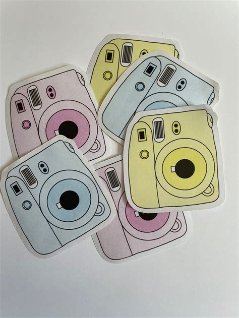 Polaroid Camera Sticker Set Set Of Three Large Polaroid Etsy