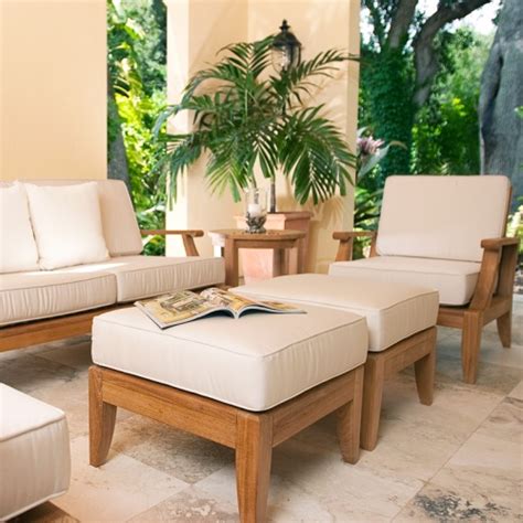 Laguna Teak Ottoman With Sunbrella Cushion Westminster Teak