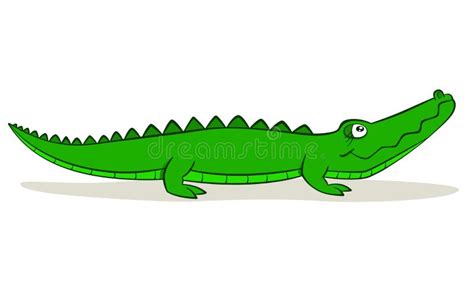 Cute Alligator Or Crocodile Cartoon Stock Vector Illustration Of