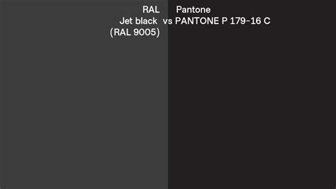 Ral Jet Black Ral Vs Pantone P C Side By Side Comparison