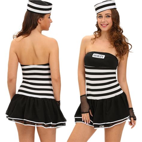 women 4pcs sexy guilty prisoner costume striped regular brief cute club ebay