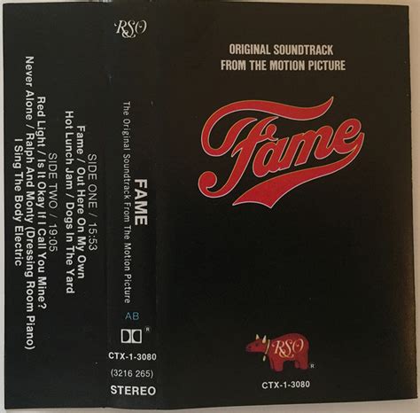 Fame Original Soundtrack From The Motion Picture De Various 1980 K7