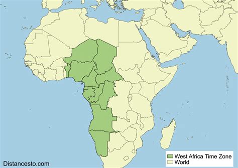West Africa Time Zone Map Map