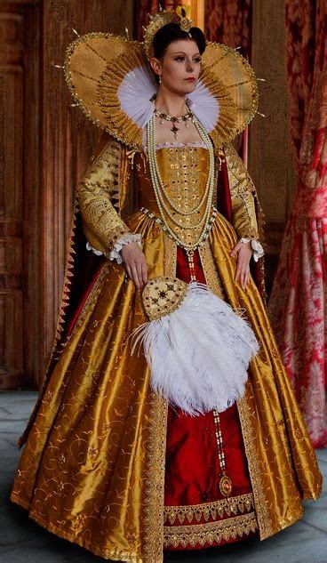omg elizabethan tudor style royal regal gold red fabric large stand up collar with pearls