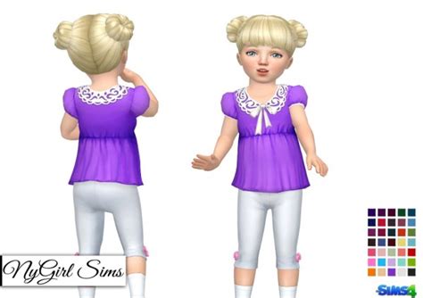 Ny Girl Sims Collar And Bow Shirt Sims 4 Downloads
