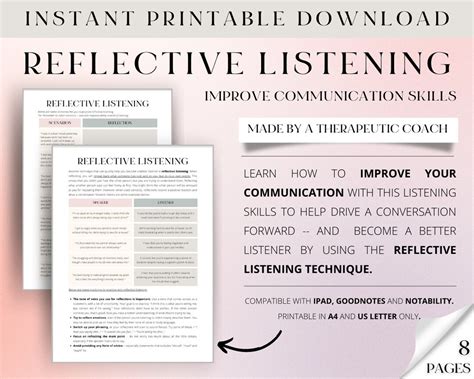 Reflective Listening Worksheets Improve Your Communication Listening