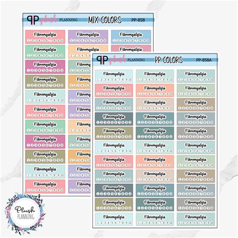 Fibromyalgia Pain Tracker Pain Scale Level Mix Colors Pp Etsy