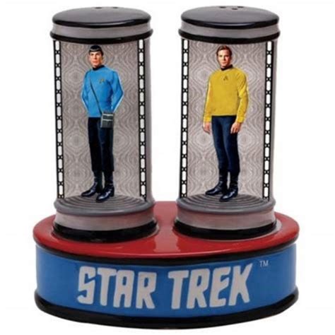 Classic Star Trek Kirk And Spock In Transporter Salt And Pepper Shakers