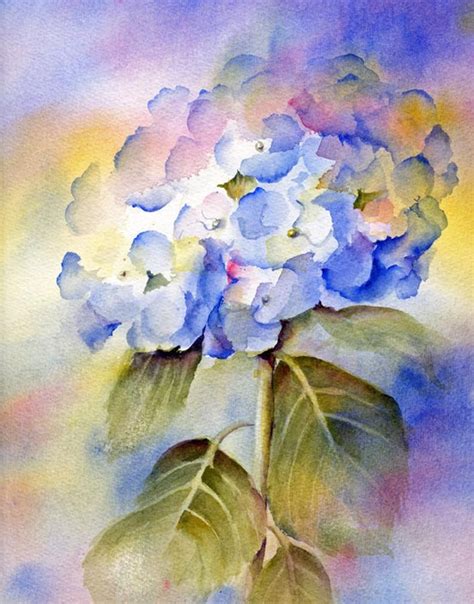 Hydrangea Print Of Original Watercolor Painting By Connietownsart Gift