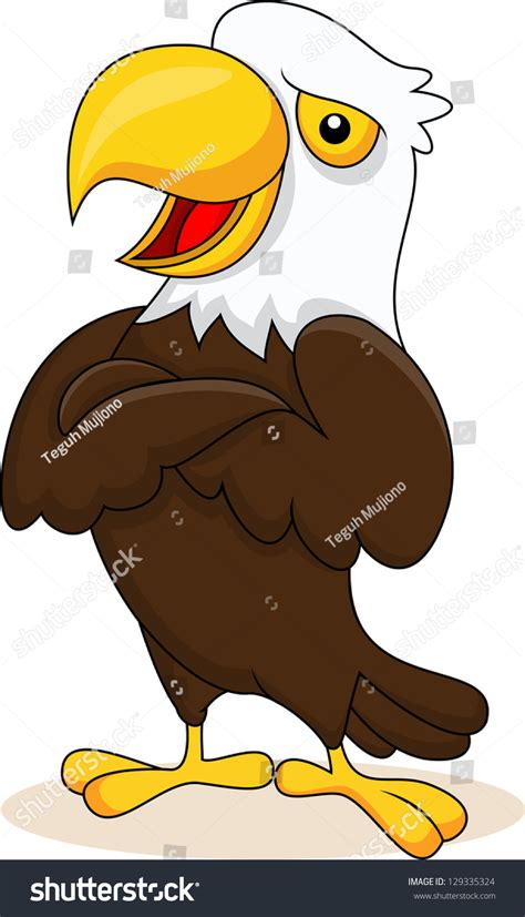 Eagle Cartoon Posing Stock Vector Illustration 129335324 Shutterstock