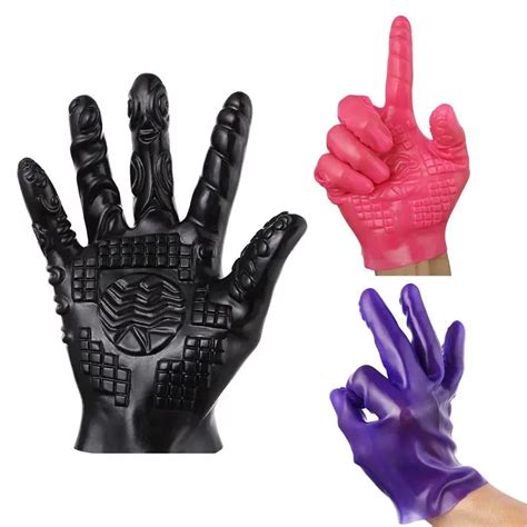 Women Sex Gloves Foreplay Spiked Cube Silicone Five Fingers Flirting
