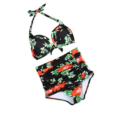 Buy Swimsuit Womens Swimming Suit Beach Beachwear Sexy Women Floral Bikini Set
