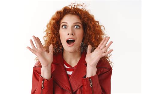 Excitement Surprised Emotions Concept Astonished Wondered Redhead