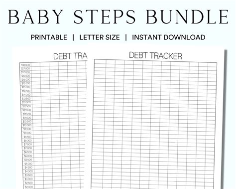 Dave Ramsey Baby Steps Budget Tracker Printable Bundle Etsy