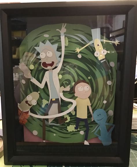 Rick And Morty Shadow Box I Made For My Boyfriend Rcrafts