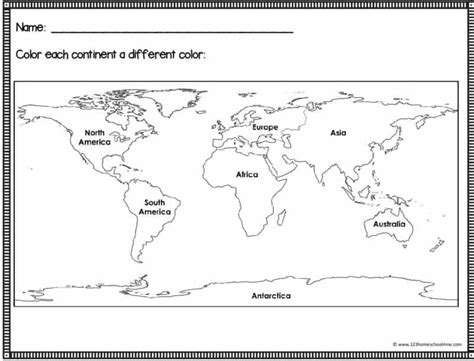 Printable World Map With Continents Labeled Free Printable World Map