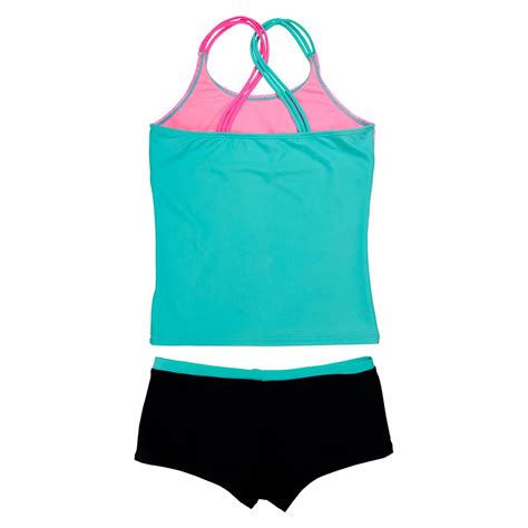 Tankini Teens Sublimado Filtro Uv30 H2o Wear Turquesa Ropa Niñas