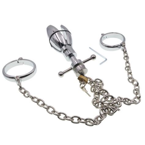 Anal Lock Expander Dilator Ass Locking Chastity Device Butt Plug With