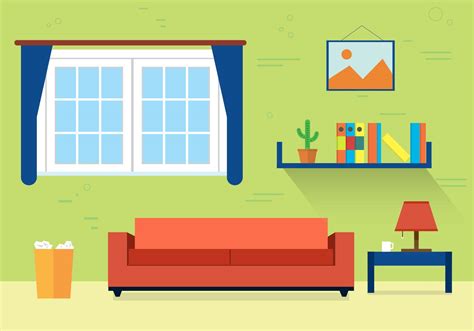 Living Room Cartoon Background Modern Home