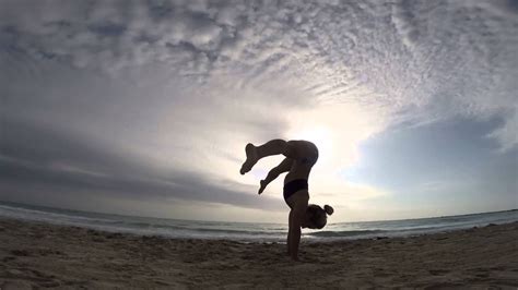 Beach Yoga Handstand Press Beach Yoga Yoga Beach