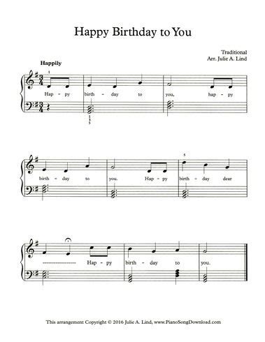 Choose from birthday sheet music for such popular songs as happy birthday to you!, happy birthday to you! Happy Birthday to you, free printable for piano lessons ...