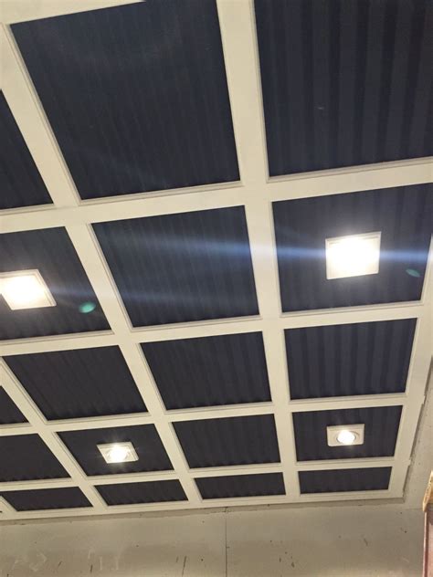 Homeadvisor's drop ceiling cost guide gives average prices to install a suspended ceiling grid and acoustic tiles. Custom framed drop ceiling with corrugated metal panels ...