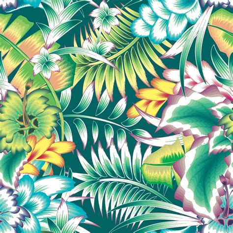 Trending Abstract Fashionable Seamless Pattern With Colorful Tropical