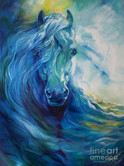 Wave Runner Blue Ghost Equine Painting By Marcia Baldwin