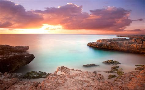 Coral Rock Sunset Hd Best Wallpapers Aruba Photography Perfect