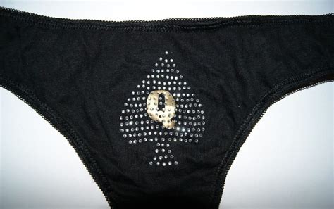 Queen Of Spades Hotwife Bbc Cuckold Sexy Qos Diamante Thong Panties Underwear Ebay